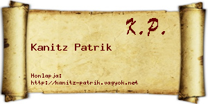 Kanitz Patrik névjegykártya